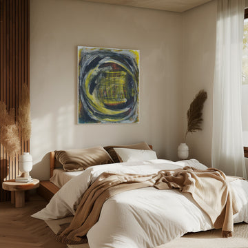 Energetic Yellow Vortex | Canvas - Room Interior 2