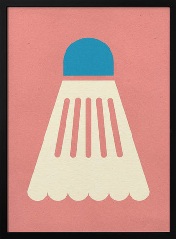 Badminton White Blue | Poster - Black Metal Frame Interior