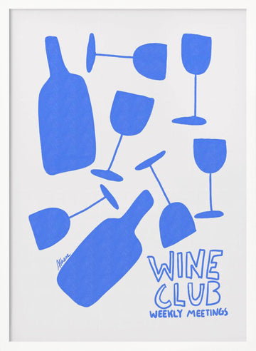 Wine Club | Poster - White Frame Interior