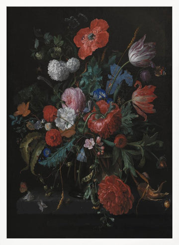 A Bunch of Flowers By Jacob Van Walscapelle | Poster - White Frame Interior