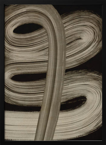 Flowing Strokes | Poster - Black Metal Frame Interior
