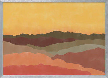 Warm Desert Layers | Poster - Silver Frame Interior