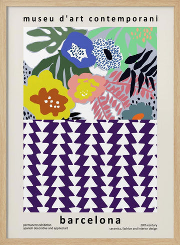 Abstract Floral Pattern Barcelona | Poster - Wood Frame Interior