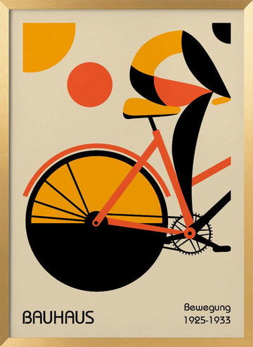 Abstract Bike Rider | Poster - Gold Frame Interior