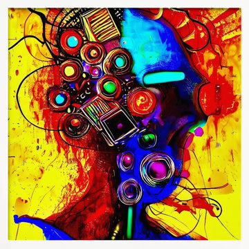 Vibrant Abstract Head | Poster - White Frame Interior
