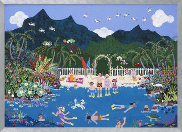 Tropical Family Paradise | Poster - Silver Frame Interior