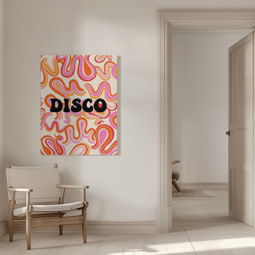 Groovy Disco Waves | Canvas - Room Interior 1