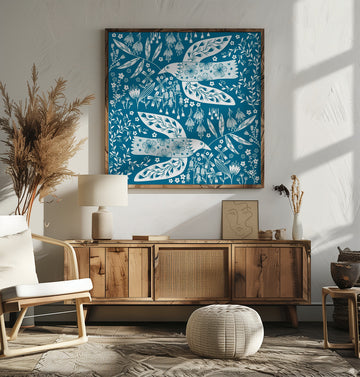 Peaceful Floral Flight | Poster - Room Interior 2