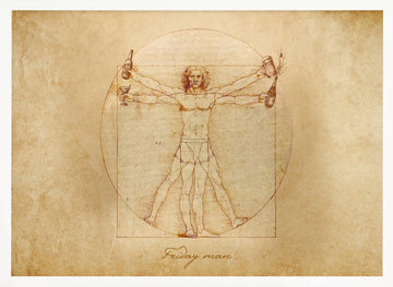 Vitruvian Friday Man | Poster - White Frame Interior