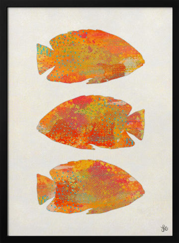 Vibrant Tropical Fish | Poster - Black Metal Frame Interior