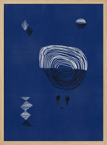 Indigo Night Gaze | Poster - Wood Frame Interior