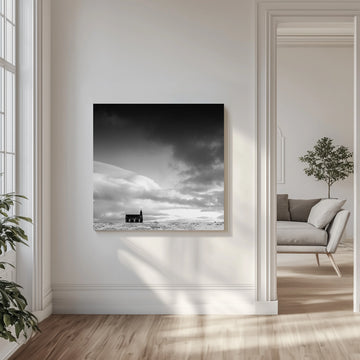 Black Church Under Dark Sky | Canvas - Room Interior 1