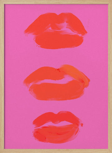 Neon Pout Series | Poster - Wood Frame Interior