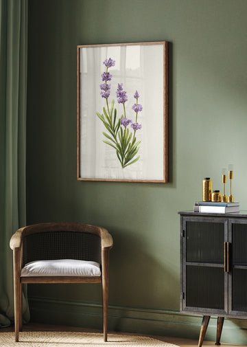 Elegant Lavender Botanical | Poster - Room Interior 2