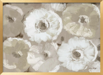 All Over White Flowers | Poster - Gold Frame Interior