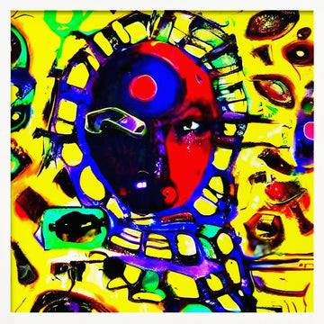 Vibrant Abstract Face | Poster - White Frame Interior