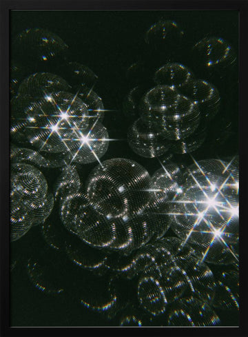 Sparkling Disco Balls | Poster - Black Metal Frame Interior