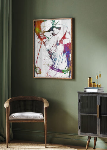 Colorful Golf Swing | Poster - Room Interior 2