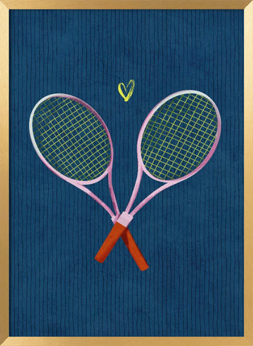 Tennis Love Match | Poster - Gold Frame Interior