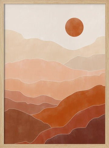 Warm Desert Layers | Poster - Wood Frame Interior