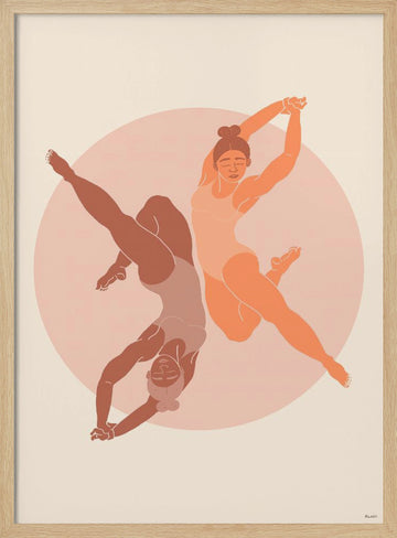Dancing Women Balance | Poster - Wood Frame Interior