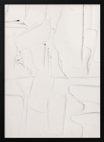 White Textured Abstract | Poster - Black Frame Interior