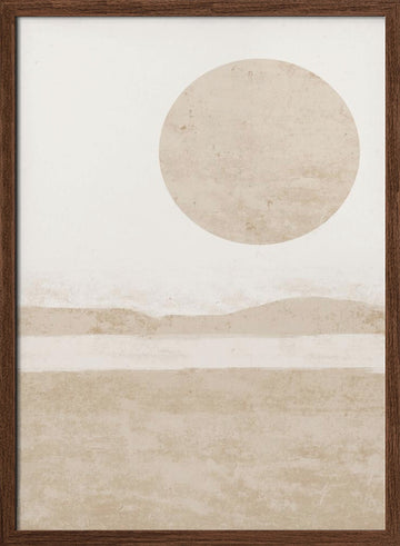 Abstract Desert Sun | Poster - Walnut Frame Interior