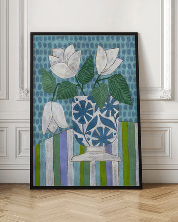 Fresh Blooms Blue Vase | Poster - Room Interior 1