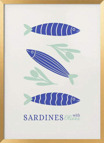 Sardines and Olives | Poster - Gold Frame Interior