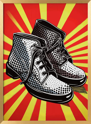 Pop Art Boots | Poster - Gold Frame Interior