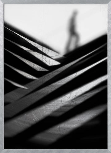 Solitary Figure Ascending | Poster - Silver Frame Interior