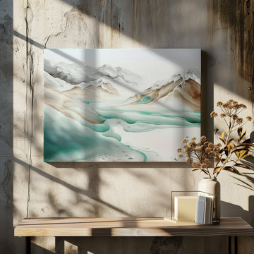 Tranquil Alpine Flow | Canvas - Room Interior 2