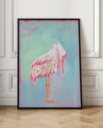 Gentle Pink Ibis | Poster - Room Interior 1