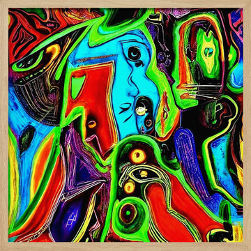 Vibrant Abstract Forms | Poster - Wood Frame Interior