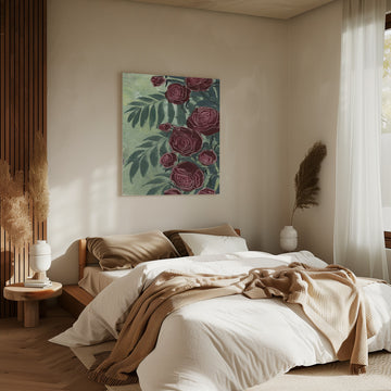 Dark Red Roses | Canvas - Room Interior 2