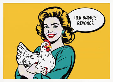 Funny Pop Art Chicken | Poster - White Frame Interior