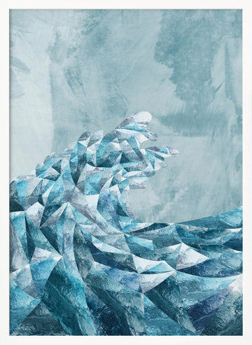 Icy Geometric Wave | Poster - White Frame Interior