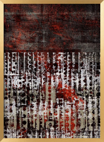 Red Grunge Abstract | Poster - Gold Frame Interior