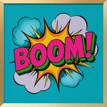 Boom Pop Art Explosion | Poster - Gold Frame Interior