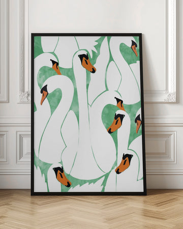 Graceful Swan Pattern | Poster - Room Interior 1