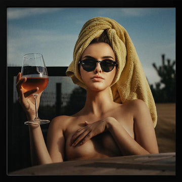 Summer Wine And Glamour | Poster - Black Metal Frame Interior