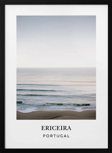 Ericeira waves Travel Poster | Poster - Black Metal Frame Interior
