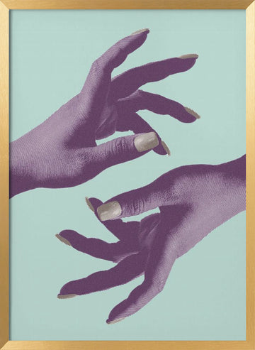 Purple Hands Connection | Poster - Gold Frame Interior