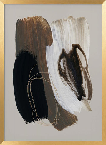 Abstract Brush Strokes 108X | Poster - Gold Frame Interior