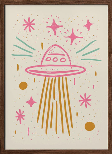 Cosmic Voyage | Poster - Walnut Frame Interior