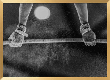 Chalked Hands on Bar | Poster - Gold Frame Interior