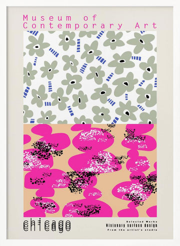 Vibrant Abstract Flowers | Poster - White Frame Interior