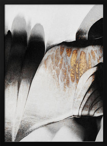 Fluid Gold Contrast | Poster - Black Metal Frame Interior