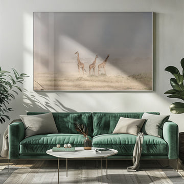 Giraffes in Golden Dust | Poster - Room Interior 1