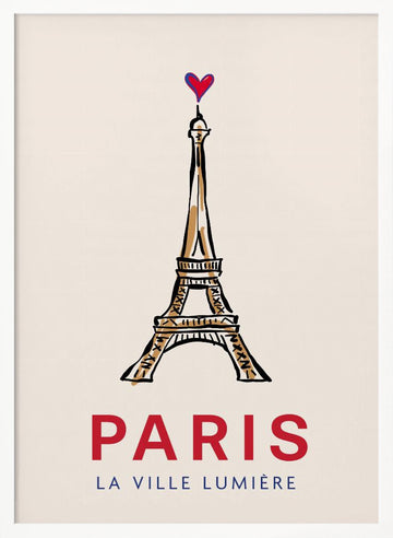 Paris Eiffel Heart | Poster - White Frame Interior